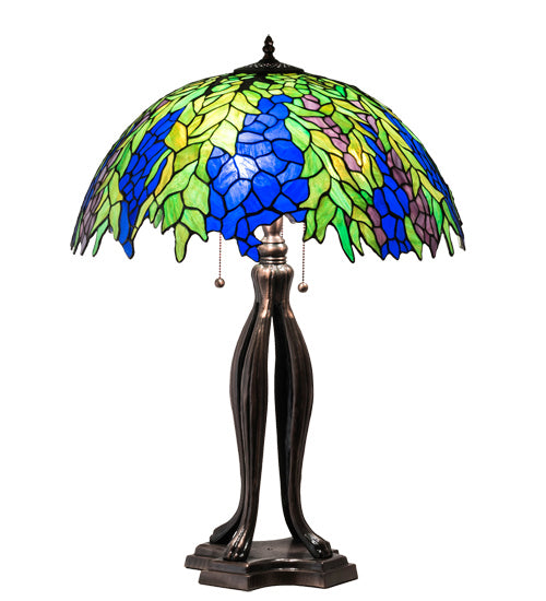 Meyda Tiffany 149748 Three Light Table Lamp, Mahogany Bronze