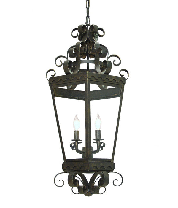 Meyda Tiffany 150718 Three Light Pendant, Antique Iron Gate