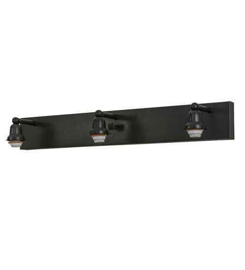 Meyda Tiffany 153467 Three Light Vanity Hardware, Craftsman Brown