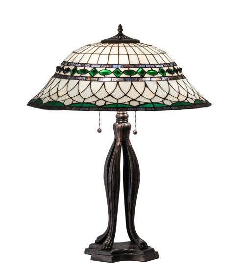 Meyda Tiffany 15405 Three Light Table Lamp, Mahogany Bronze