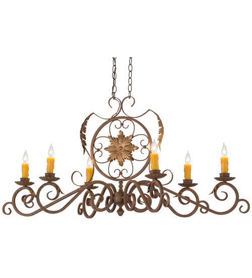 Meyda Tiffany 154211 Six Light Chandelier, Antique Rust/Old Brass Accents
