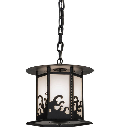 Meyda Tiffany 155493 One Light Pendant, Black Metal