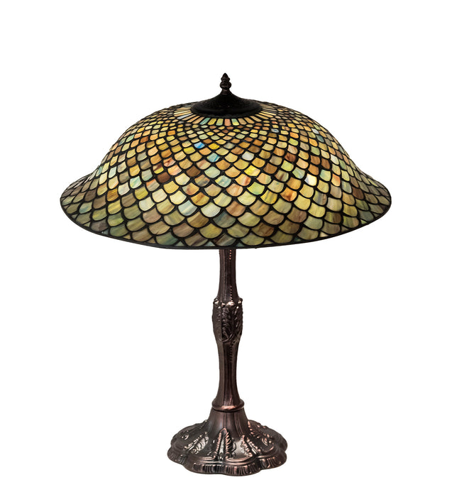 Meyda Tiffany 147470 Three Light Table Lamp, Mahogany Bronze