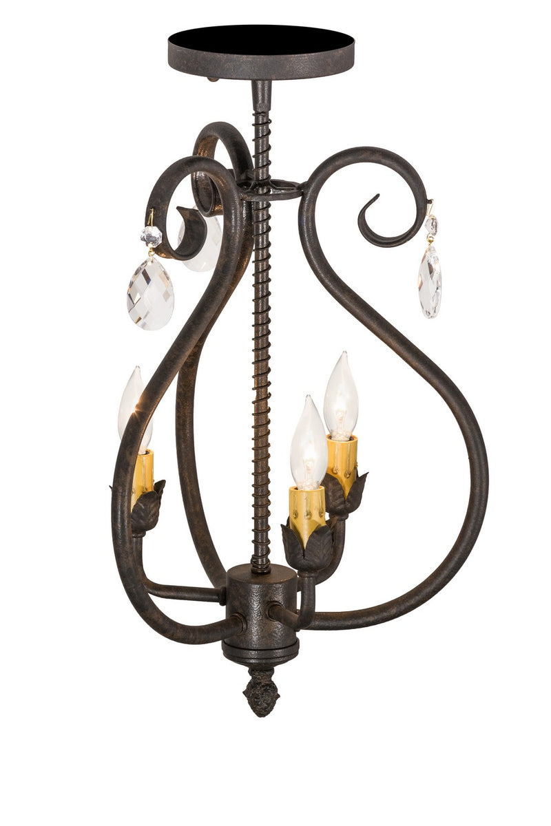 Meyda Tiffany 157891 Three Light Chandelier, Chestnut