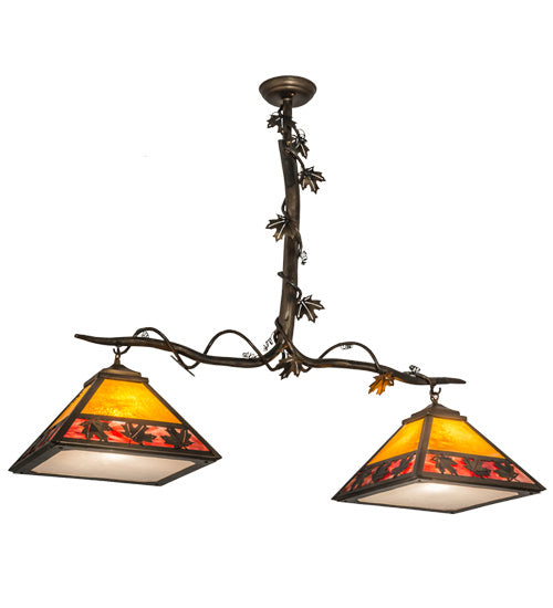 Meyda Tiffany 158554 Two Light Island Pendant, Light Burnished Antique Copper