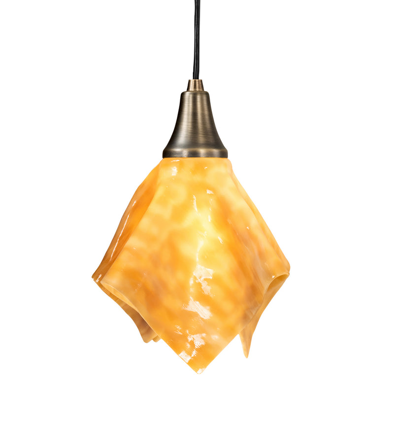 Meyda Tiffany 158723 One Light Pendant, Antique Brass