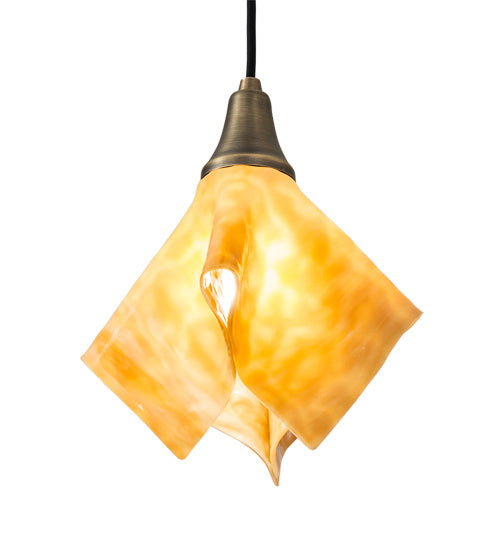Meyda Tiffany 158723 One Light Pendant, Antique Brass