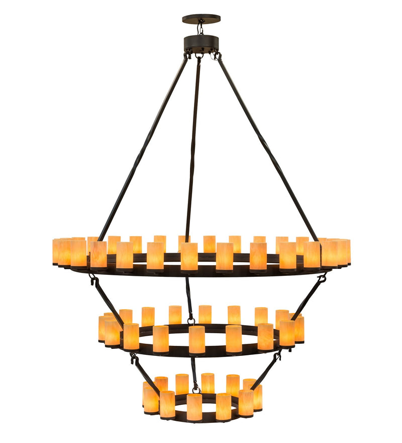 Meyda Tiffany 158994 60 Light Chandelier, Black Metal