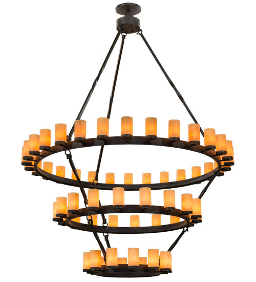 Meyda Tiffany 158994 60 Light Chandelier, Black Metal