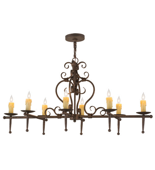 Meyda Tiffany 160713 Eight Light Chandelier, Gilded Tobacco