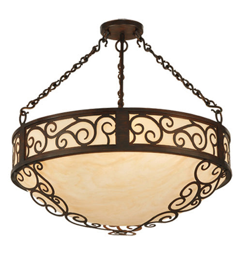 Meyda Tiffany 160803 Four Light Pendant, Rustic Iron