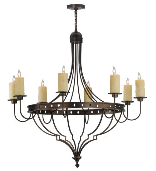 Meyda Tiffany 160814 Eight Light Chandelier, Mahogany Bronze