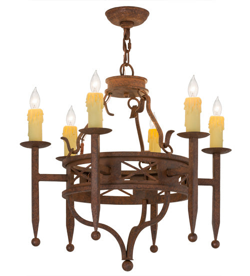 Meyda Tiffany 161989 Six Light Chandelier, Rusty Nail