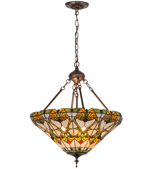 Meyda Tiffany 162116 Three Light Inverted Pendant, Mahogany Bronze