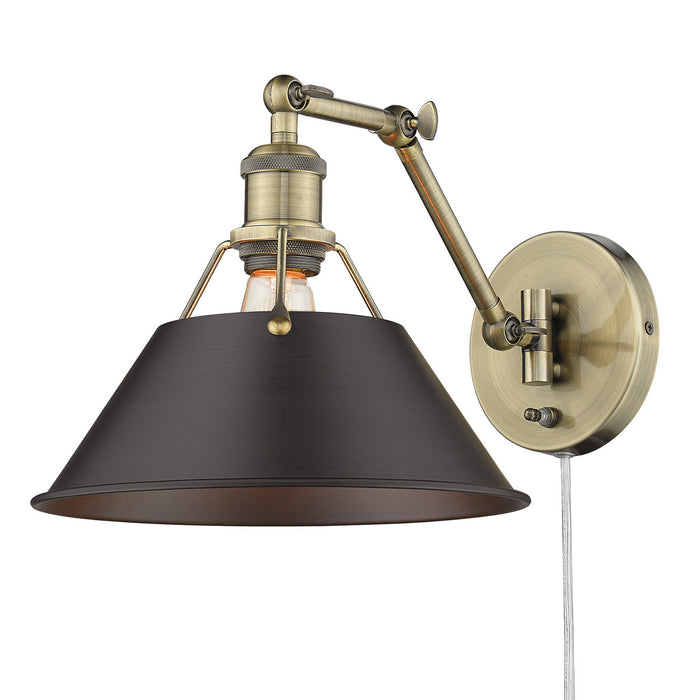 Golden 3306-A1W AB-RBZ One Light Wall Sconce, Aged Brass
