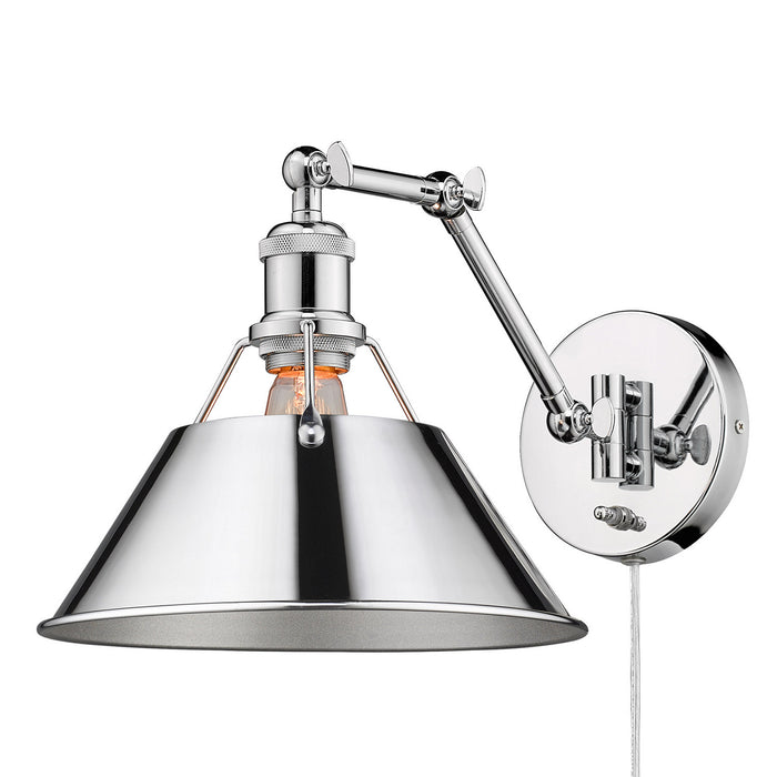 Golden 3306-A1W CH-CH One Light Wall Sconce, Chrome