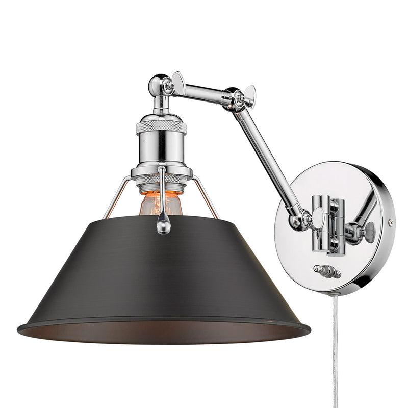 Golden 3306-A1W CH-RBZ One Light Wall Sconce, Chrome