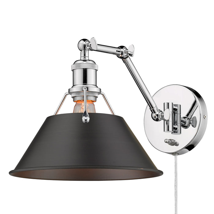 Golden 3306-A1W CH-RBZ One Light Wall Sconce, Chrome