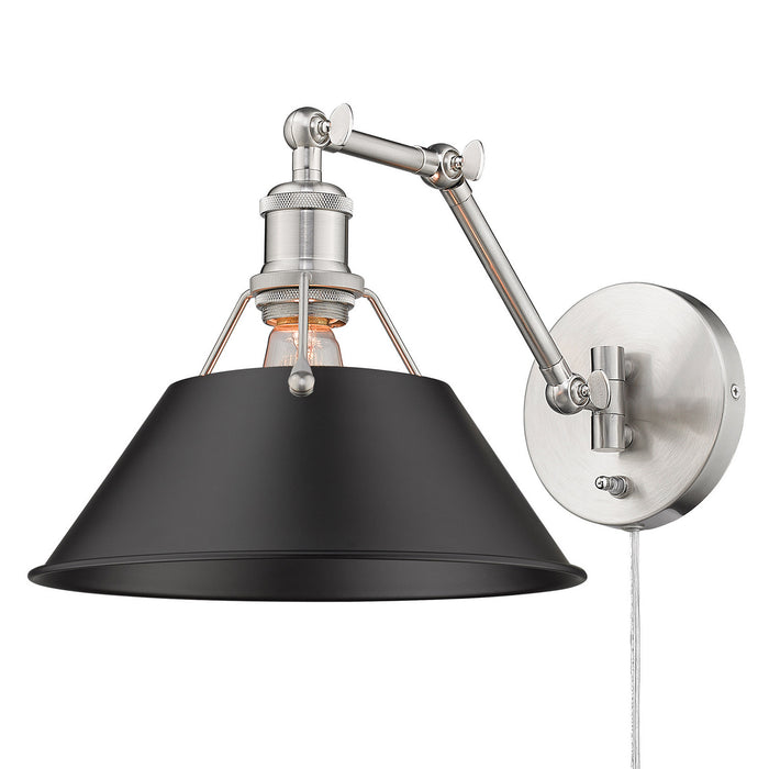 Golden 3306-A1W PW-BLK One Light Wall Sconce, Pewter