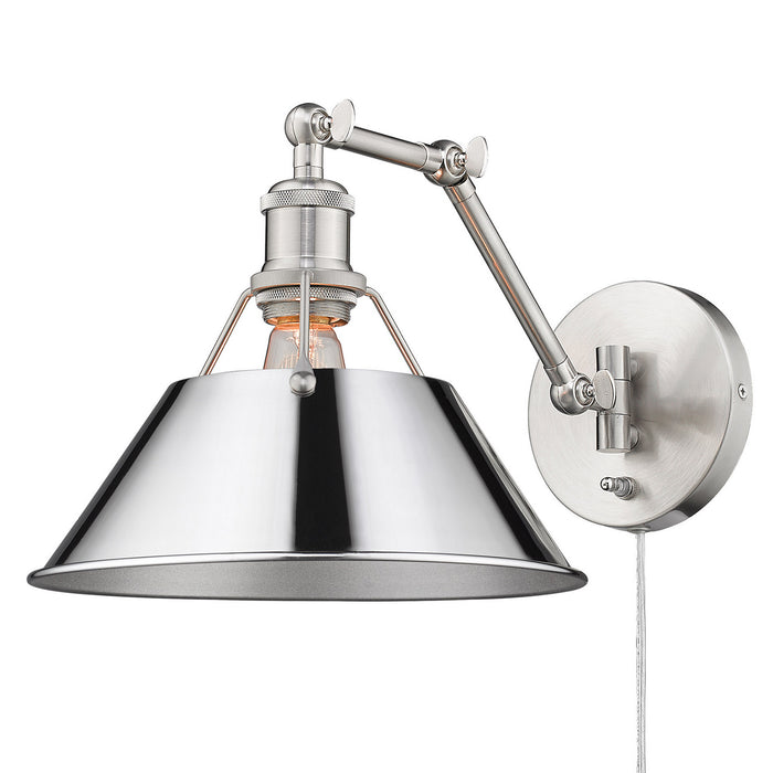 Golden 3306-A1W PW-CH One Light Wall Sconce, Pewter