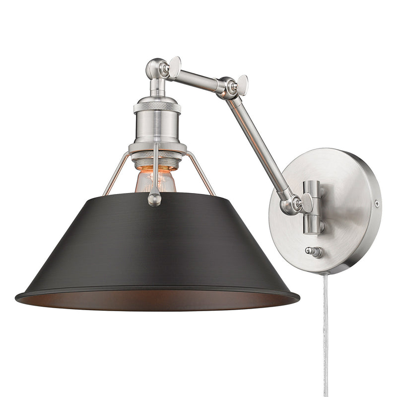 Golden 3306-A1W PW-RBZ One Light Wall Sconce, Pewter