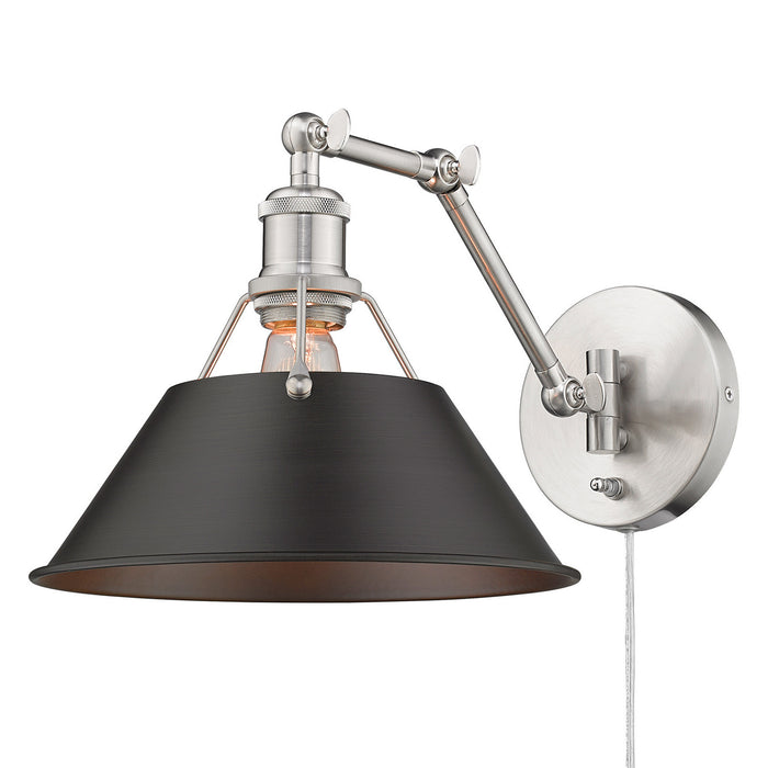 Golden 3306-A1W PW-RBZ One Light Wall Sconce, Pewter