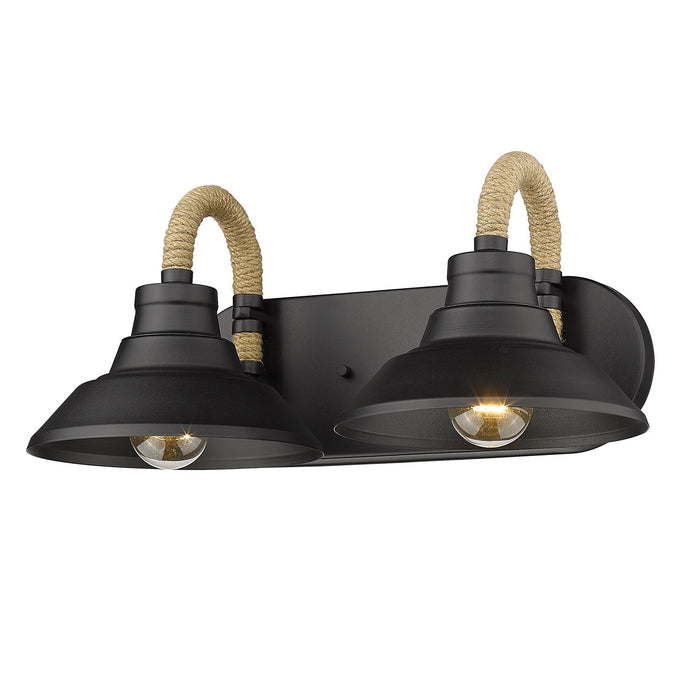 Golden 3318-BA2 NB Two Light Bath Vanity, Natural Black