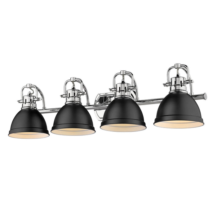 Golden 3602-BA4 CH-BLK Four Light Bath Vanity, Chrome