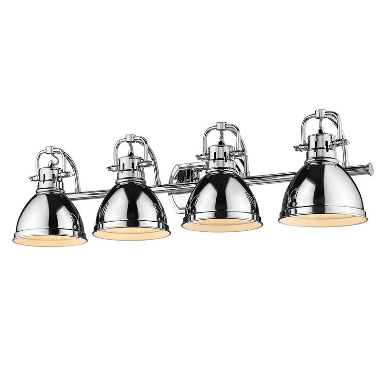Golden 3602-BA4 CH-CH Four Light Bath Vanity, Chrome