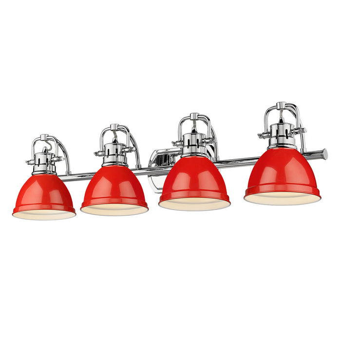 Golden 3602-BA4 CH-RD Four Light Bath Vanity, Chrome