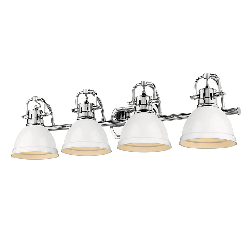 Golden 3602-BA4 CH-WH Four Light Bath Vanity, Chrome