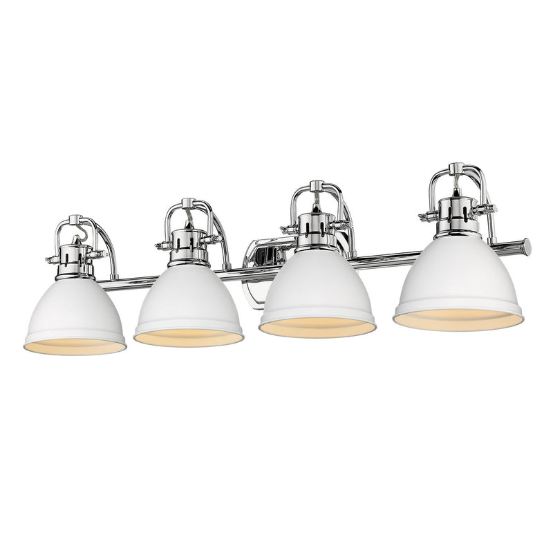 Golden 3602-BA4 CH-WHT Four Light Bath Vanity, Chrome