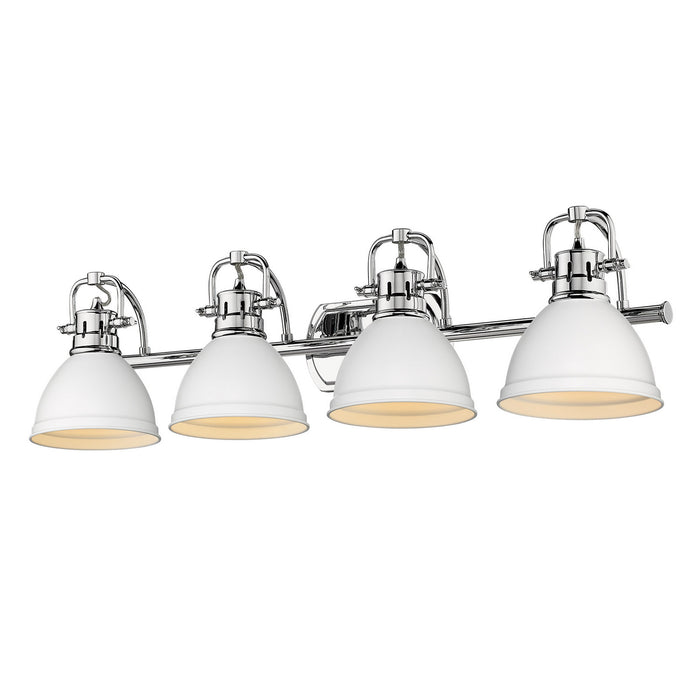Golden 3602-BA4 CH-WHT Four Light Bath Vanity, Chrome