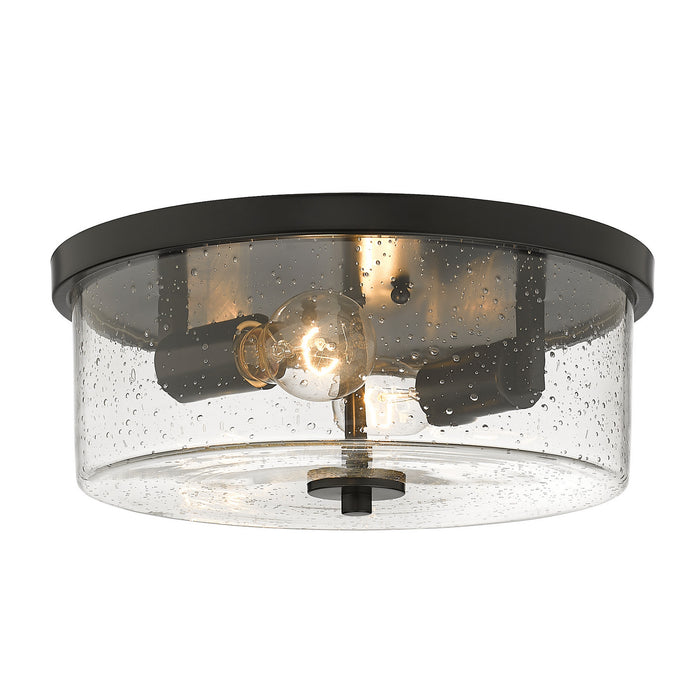 Golden 4307-FM BLK-SD Two Light Flush Mount, Matte Black