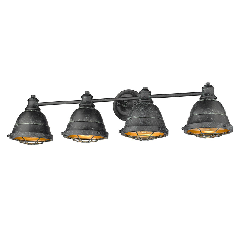 Golden 7312-BA4 BP Four Light Bath Vanity, Black Patina