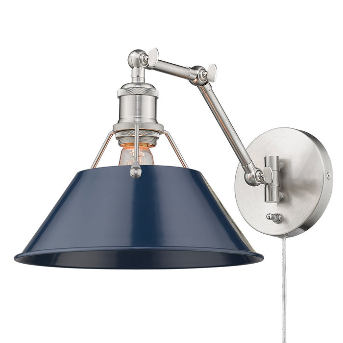 Golden 3306-A1W PW-NVY One Light Wall Sconce, Pewter
