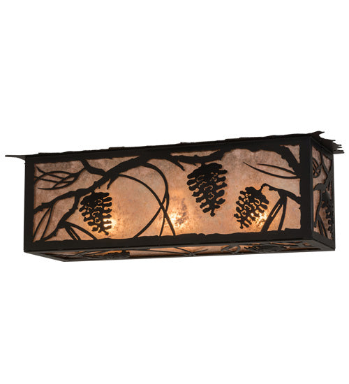Meyda Tiffany 162344 Three Light Flushmount, Textured Black