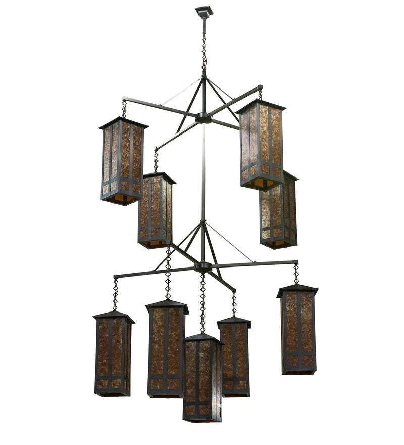 Meyda Tiffany 162412 Nine Light Chandelier, Craftsman Brown