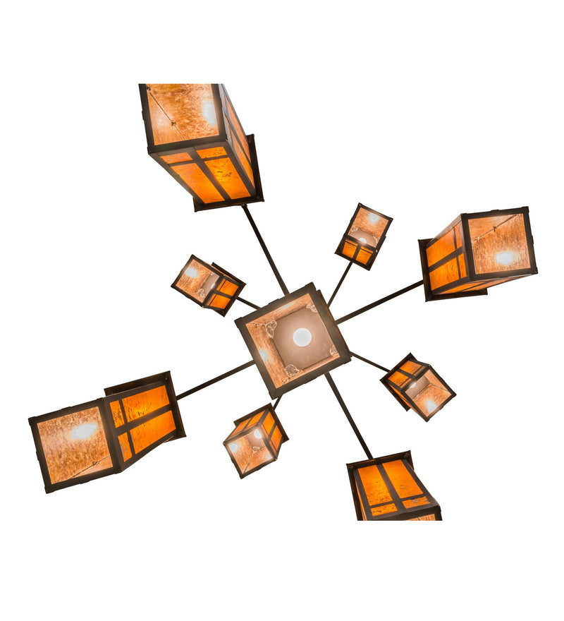 Meyda Tiffany 162412 Nine Light Chandelier, Craftsman Brown