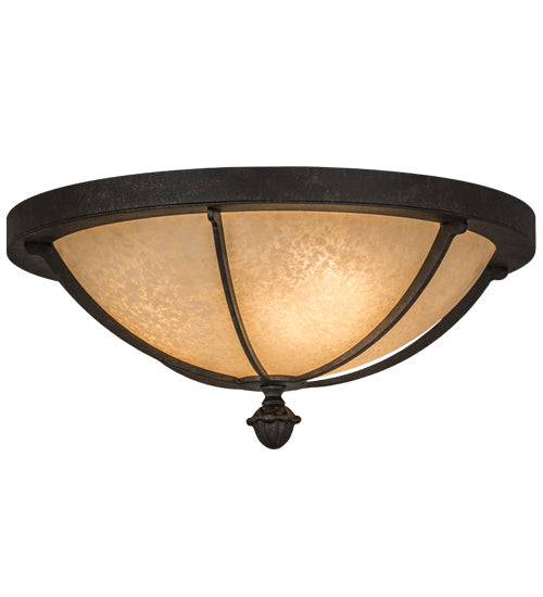 Meyda Tiffany 163088 Three Light Flushmount, Chestnut