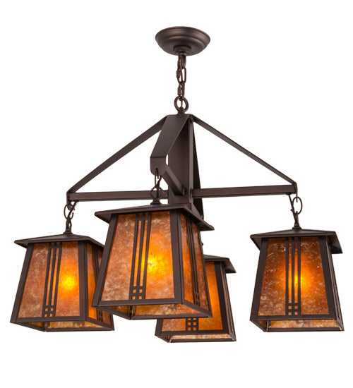 Meyda Tiffany 163118 Four Light Chandelier, Mahogany Bronze