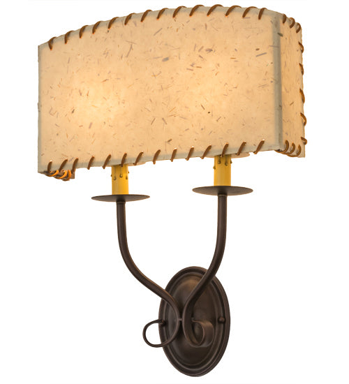 Meyda Tiffany 163121 Two Light Wall Sconce, Mahogany Bronze
