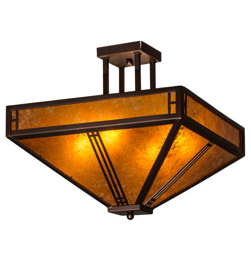 Meyda Tiffany 163125 Four Light Semi-Flushmount, Mahogany Bronze