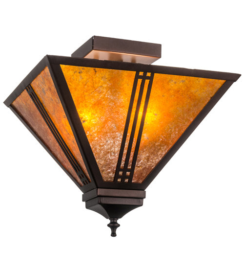 Meyda Tiffany 163127 Two Light Flushmount, Mahogany Bronze