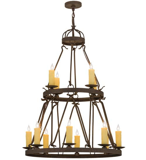 Meyda Tiffany 163692 12 Light Chandelier, Gilded Tobacco