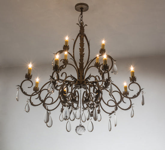 Meyda Tiffany 164238 12 Light Chandelier, Pompeii Gold