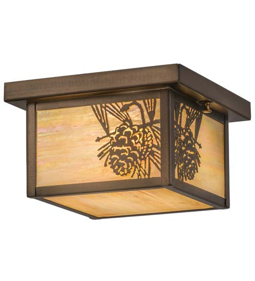 Meyda Tiffany 164288 One Light Flushmount, Antique Copper