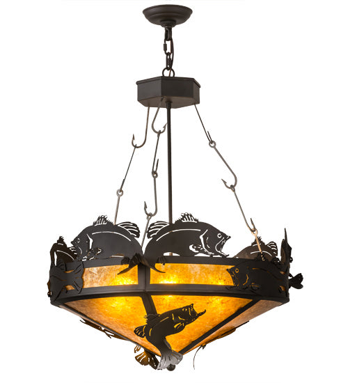 Meyda Tiffany 164396 Four Light Inverted Pendant, Oil Rubbed Bronze