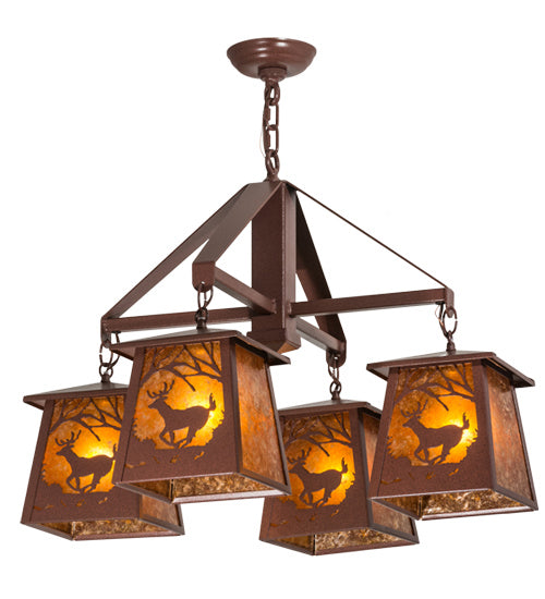 Meyda Tiffany 164573 Four Light Chandelier, Rust
