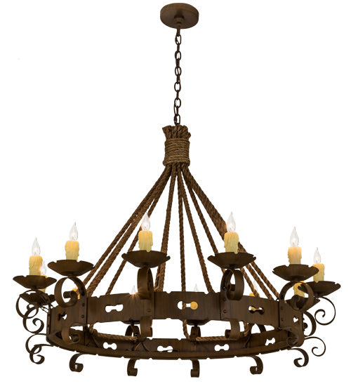 Meyda Tiffany 164661 12 Light Chandelier, Rustic Iron